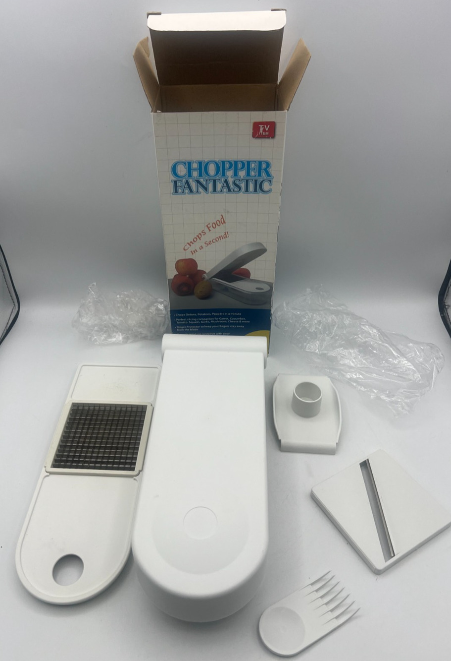 Chopper Fantastic Food Chopper Slicer Dicer TV Item Open Box w/ Accessories